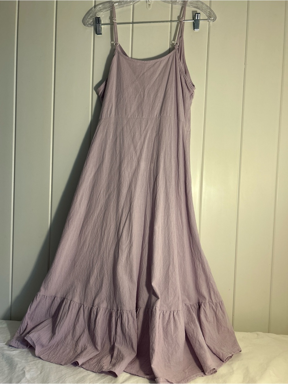 PatPat Dress  Lavender High-Low Button XL tag FITS M to L crepe cotton sundress - Picture 3 of 16